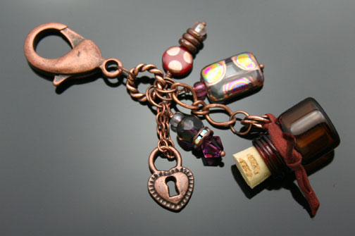 copper aromatherapy clip-on keychain