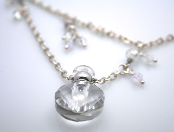 Crystal and sterling silver aromatherapy jewelry