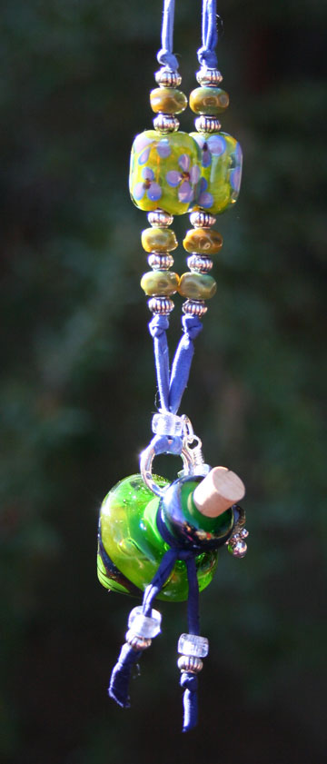view front of aromatherapy necklace