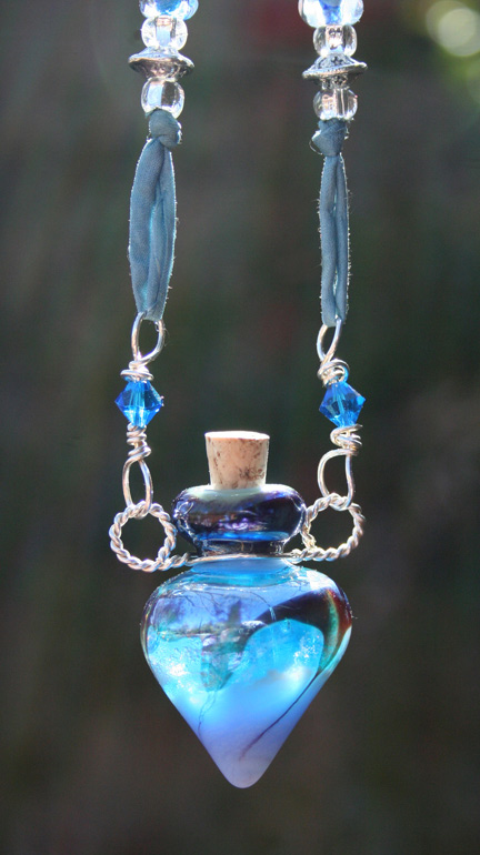 aromatherapy pendant hanging in the sun