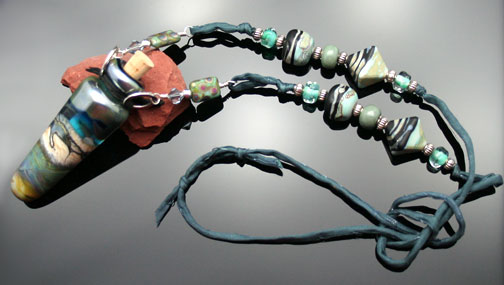 aromatherapy jewelry with sterling silver and custom lampwork glass beads