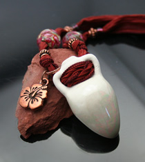 copper habiscus aromatherapy necklace