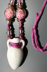 Floral amphora aromatherapy jewelry