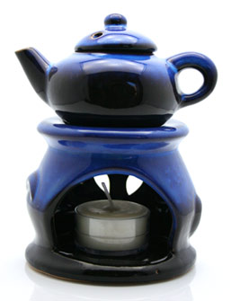 Blue Ceramic Teapot Aromatherapy Diffuser