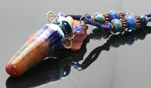 Glass Aromatherapy Jewelry: Copper and Blue Jeans