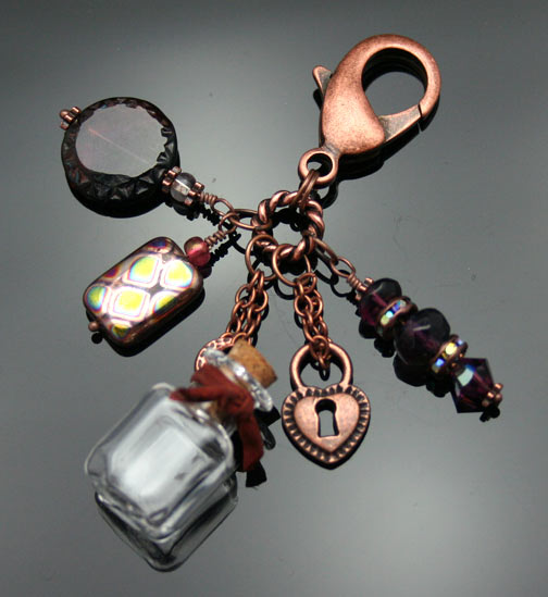 copper saromatherapy purse pendant