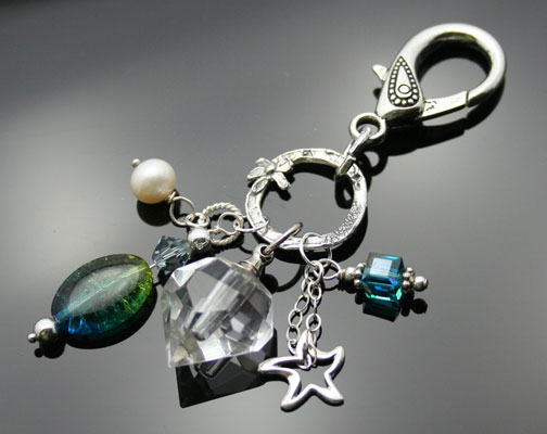 silver aromatherapy keychain dangle