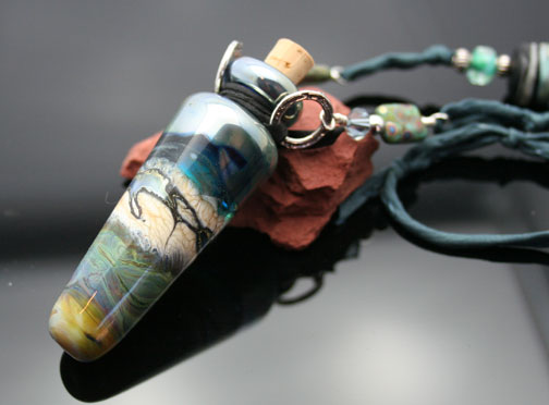 Stunning, one-of-a-kind aroma or poison bottle pendant