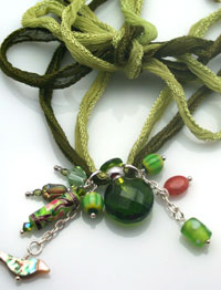 Fairy-inspired green aromatherapy necklace