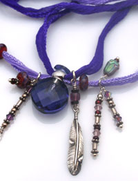 purple and red passion aromatherapy necklace