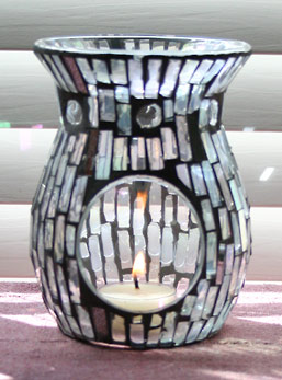 Candle Aromatherapy Diffusers: Also called Aroma Lamps or Essential Oil Burners - Pictured is Mosaic Glass