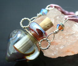 Aromatherapy Jewelry with Silk and Glass Beads